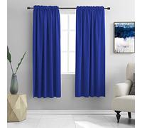 DONREN Lot de 2 Rideaux occultants Thermo-isolants avec Passe-Tringle, Bleu Cobalt, pour Salon, 160 cm