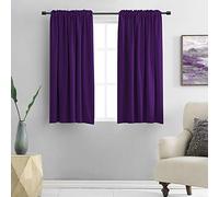 DONREN Lot de 2 Rideaux occultants Thermo-isolants avec Passe-Tringle, Pourpre Royale, pour fenêtre de Salon, 107 x 114 cm de Long