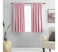 DONREN Lot de 2 Rideaux occultants Thermo-isolants avec Passe-Tringle, Rose, Rideaux Brise-Vue pour Chambre d’Enfant/décoration de Maison, 107 x 114 cm