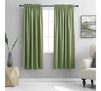 DONREN Lot de 2 Rideaux occultants Thermo-isolants avec Passe-Tringle, Vert Sauge, 183 cm de Long, pour Chambre, 107 x 183 cm (l x L)
