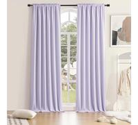 DONREN Lot de 2 Rideaux occultants Thermo-isolants avec Passe-Tringle, Violet Lavande, pour Chambre/Salon, 244 cm de Long, 132 x 244 cm (l x L)