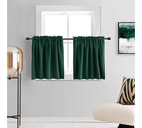 DONREN Paire de Rideaux occultants à Isolation Thermique pour Chambre d'enfant, Cuisine, Salle à Manger, Salle de Bain, buanderie, 61 cm de Large x 91,4 cm de Long, Vert Chasseur