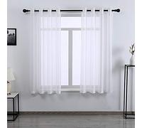 DONREN Rideaux de fenêtre Semi-Transparents 2 PCS|52" W x 63" L Blanc