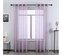 DONREN Rideaux de fenêtre Semi-Transparents 2 PCS|52" W x 96" L Lilas/Violet