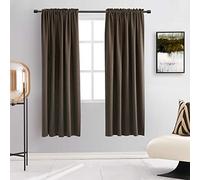 DONREN Rideaux occultants à Isolation Thermique avec Passe-Tringle pour Chambre à Coucher et Salon (106,7 x 160 cm (l x L), Marron Chocolat, 2 Panneaux)