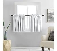 DONREN Rideaux occultants Courts pour Cuisine et Salle de Bain (106,7 cm de Large, Blanc cassé, 2 Panneaux)