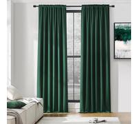 DONREN Toile de Fond 1,5 x 2,7 m/1 Paire de Rideaux occultants Thermo-isolants éco-énergétiques avec Passe-Tringle, Couleur Unie Vert Chasseur, pour Fond de terrasse à Noël, 152 x 274 cm (l x L)