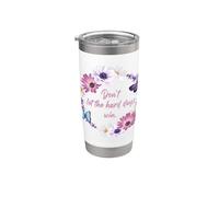 Don't Let The Hard Days Win - Women’s Floral Inspirational Gobelet isotherme en acier inoxydable double paroi