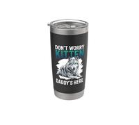 Don't Worry Kitten Daddy's Here Alpha Wolf Male Meme Gobelet isotherme en acier inoxydable double paroi