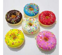 Donut en PU simulé super doux, toast de beurre, donut anti-stress, squishy à rebond lent, jouet de gâteau alimentaire, aimant de réfrigérateur, petit pendentif décoratif, cadeau idéal pour anniversair