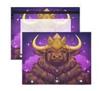 Doodle Mignon Bison Moelleux Trousses à Crayons Transparentes pour Chevet,Compatibles avec les Classeurs à 3 Anneaux(2 Pack)