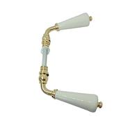 DOOR TOOLS Béquilles doubles CANON porcelaine de LIMOGES ECRU/laiton massif POLI Beige