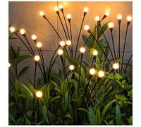 DooYard Lampes solaires de jardin oscillantes - Lumières lucioles pour cour, lumières solaires d'extérieur améliorées avec fil flexible et base d'ampoule lourde, blanc chaud pour décoration de patio