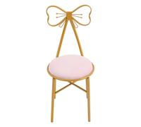 DOPBENT Zartrosa Chaise papillon moderne avec cadre en métal or rose, rembourrage doux, chaise confortable pour chambre de fille, chambre à coucher, vanité, stable et élégante