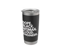 Dope Black Woman Cloud Engineer Développeur afro-américain Gobelet isotherme en acier inoxydable double paroi
