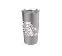 Dope Black Woman Cloud Engineer Développeur afro-américain Gobelet isotherme en acier inoxydable double paroi