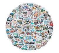 DOPENSPI Lot de 100 autocollants imperméables pour transport d'appareil photo, valise, scrapbooking, ordinateur portable, bouteilles d'eau, bagages, journal