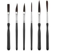 DOPENSPI Lot de 6 pinceaux à rayures fines - Pinceaux de traceur avec lame et tête plate - Pinceaux professionnels pour acrylique, aquarelle, huile, manche en bois de bouleau, poils en nylon
