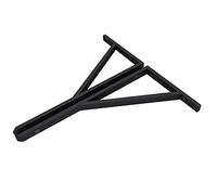 doporro 2 Équerres de Fixation Plan de Toilette Étagère Tablette Murale | Noir, 45x2,5x25cm, Acier Inoxydable, Installation Murale, Porte-Serviette, WH02