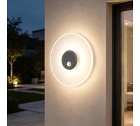 doporro Applique Murale Lampe Extérieure 6W avec LED Lampe Jardin Étanche IP65 3000K Light Extérieure Gris 30cm Design LunaLights