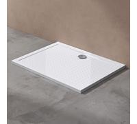 doporro Bac à douche 70x100 receveur de douche antiglisse rectangulaire blanc Lucia02AR 70x100x4cm + Bonde AL02