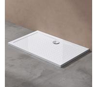 doporro Bac à douche 70x120 receveur de douche antiglisse rectangulaire blanc Lucia02AR 70x120x4cm + Bonde AL02