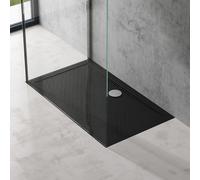 doporro Bac à douche 70x120 Receveur de Douche Antiglisse Rectangulaire Noir Lucia02AR 70x120x4 +Bonde AL01
