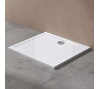 doporro Bac à douche 80x90 receveur de douche antiglisse rectangulaire blanc Lucia02AR 80x90x4cm + Bonde AL01