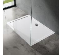 doporro Bac à Douche Antiglisse Receveur de Douche Rectangulaire Blanc Acrylique Faro2 70x80x4cm + Bonde AL02