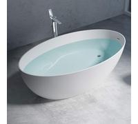 doporro Baignoire îlot ovale 170cm blanc mate Vicenza902 en résine 170x60x56