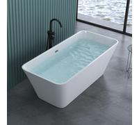 doporro Baignoire Îlot Rectangulaire 170cm Blanc Vicenza529OA Acrylique avec Bonde et trop plein 170x75x58cm
