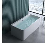 doporro Baignoire Îlot Rectangulaire avec trop plein 180cm Blanc Vicenza601OA Acrylique 180x80x57cm