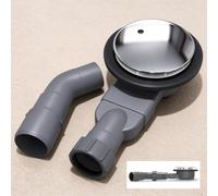 doporro Bonde de Douche Extra-Plate pour Receveur et Bac à Douche | Gris, Trou d'Évacuation Ø45 mm, AL05