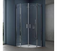 doporro cabine de douche avec bac à douche pare-douche douche en quart de cercle 80x80x195 Ravenna52K verre transparent ESG 6mm NANO