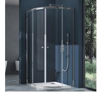 doporro Cabine de Douche Montage Réversible avec Portes Coulissantes Pare-Douche en Quart de Cercle 100x100x190 cm Verre Transparent Ravenna32K