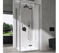 doporro Cabine de Douche en Angle Montage réversible 80x90x195cm Paroi de Douche avec Porte Pliante en Verre Transparant avec Nano-revêtement Design Ravenna37