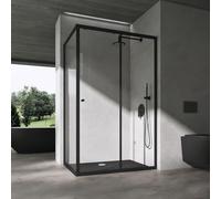 doporro Cabine de Douche en Angle 90x100x190cm Porte Coulissante