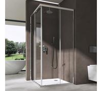 doporro Cabine de Douche en Angle Transparent 70x90cm Paroi de Douche Hauteur de 190cm Portes Coulissantes Montage Réversible Receveur de Douche Inclus Ravenna16K