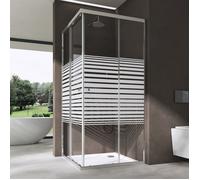 doporro Cabine de Douche Rectangulaire 75x90x190 cm Ravenna16MS-Plus avec Receveur Portes Coulissantes Verre de 6mm Traitement NANO