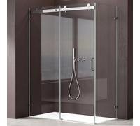 doporro Cabine de Douche Rectangulaire avec Porte Coulissante 70x140x195 cm Paroi de Douche Montage Réversible en Verre Transparent Pare Douche Ravenna17-2K