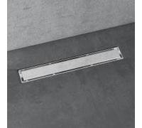 doporro Caniveau de Douche Italienne Extra Plate Chromé en Inox 50 cm Drain de Sol à Carreler avec Siphon et Filtre KE110