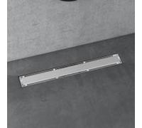 doporro Caniveau de Douche Italienne Extra Plate Chromé en Inox 60 cm Drain de Sol à Carreler avec Siphon et Filtre KE110