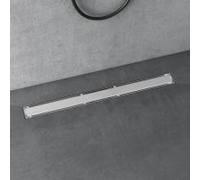 doporro Caniveau de Douche Italienne Extra Plate Chromé en Inox 80 cm Drain de Sol à Carreler avec Siphon et Filtre KE110