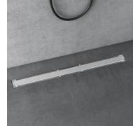 doporro Caniveau de Douche Italienne Extra Plate Chromé en Inox 90 cm Drain de Sol à Carreler avec Siphon et Filtre KE110