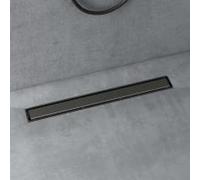 doporro Caniveau de Douche Italienne Extra Plate Gris en Inox 70 cm Drain de Sol à Carreler avec Siphon et Filtre KE110
