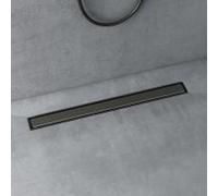 doporro Caniveau de Douche Italienne Extra Plate Gris en Inox 80 cm Drain de Sol à Carreler avec Siphon et Filtre KE110