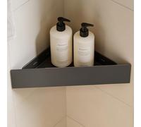 doporro Étagère de Douche d'Angle Murale Panier de Rangement Noir | sans Perçage ou à Visser, Acier au Carbone, Serviteur de Douche, pour Salle de Bain et Cuisine, Reglo-07