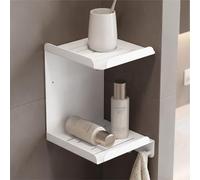doporro Étagère de Douche d'Angle Murale Rangement 2 Niveaux 3 Crochets | sans Perçage ou à Visser, Serviteur de Douche, Blanc, pour Salle de Bain et Cuisine, Reglo-14