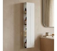 doporro Étagère Murale à 4 Niveaux, Support de Rangement Vertical Blanc, en Acier au Carbone, Adhésive ou Perçage, pour Salle de Bain Cuisine, Reglo-16