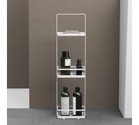 doporro Étagère Rangement sur Pied à 3 Niveaux Organisateur de Toilettes | Blanc, Serviteur de Douche, Acier au Carbone, 18x12,5x67,3cm, Salle de Bain, Reglo-02